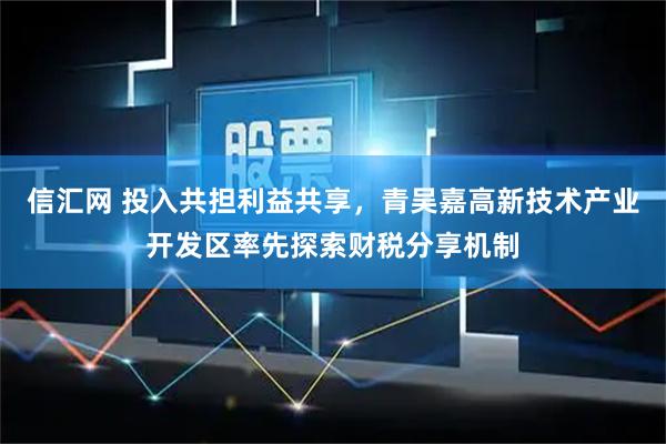 信汇网 投入共担利益共享,青吴嘉高新技术产业开发区率先探索财税分享机制